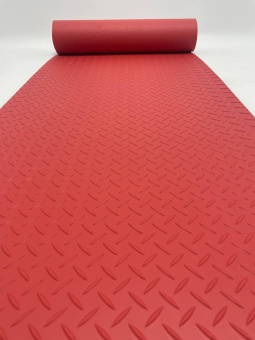 Ковер резиновый рифленый рулонное РЕЗИНОВОЕ ПОКРЫТИЕ Цветное Красное